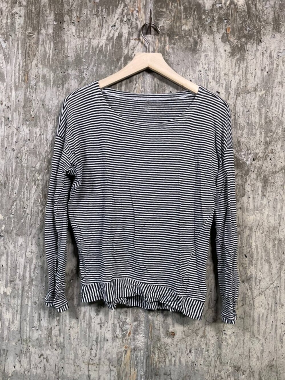 EILEEN FISHER Women's Organic Linen Long Sleeves Striped Top Size XS